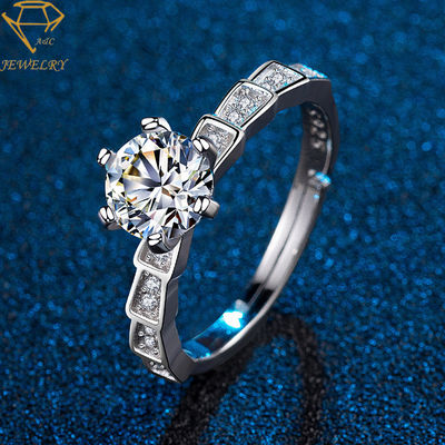Εξατομικευμένος 925 ασημένια γαμήλια δαχτυλίδια με τα διαμάντια